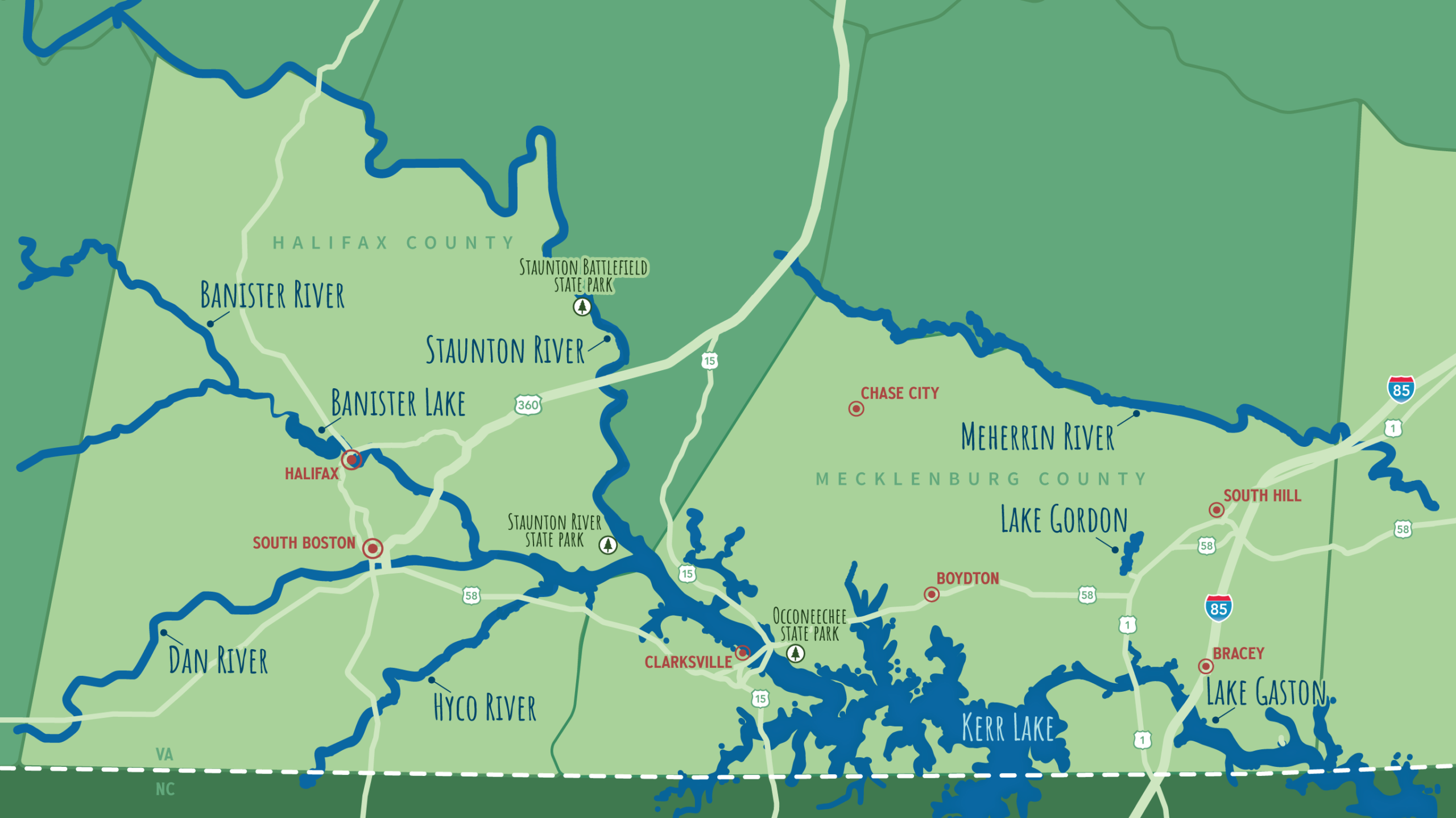Southern Virginia Wild Blueway map