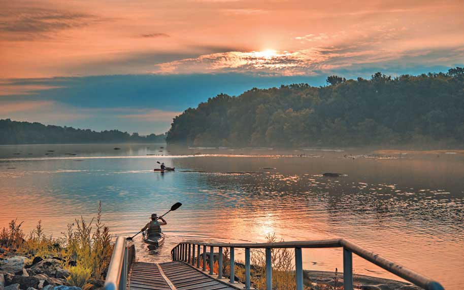 TailracePark-KerrDam-Kayakers-Launch-Sunset